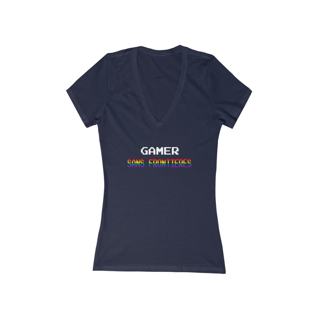 Gamers Sans Frontieres Women's V Tee - LGTB+GSF