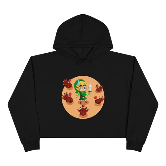 Black The Legend of Zelda Crop Hoodie Gaming Fashion