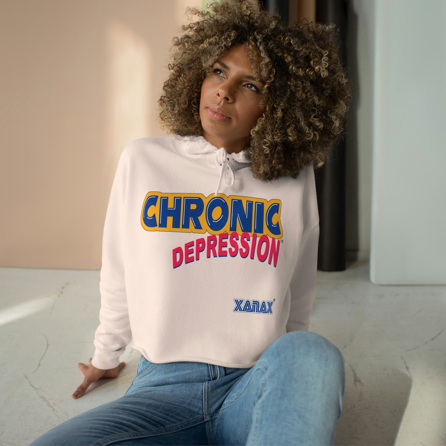 Women's Crop Hoodie - Chronic Depression