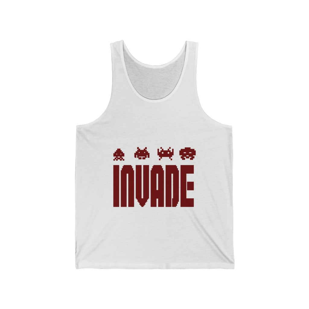 White Space Invaders Tank T Shirt Gaming Fashion