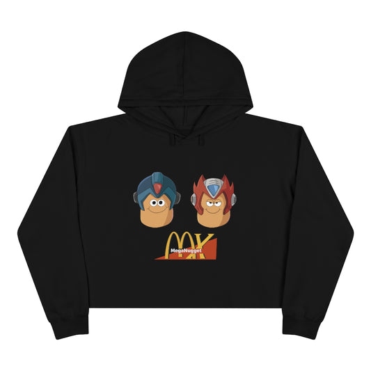 Black Mega Man Crop Hoodie Gaming Fashion
