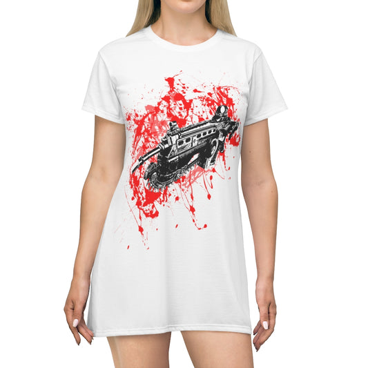 White Gears of War Tee Dress Gaming Fashion 