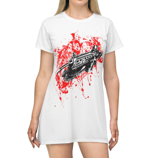 White Gears of War Tee Dress Gaming Fashion