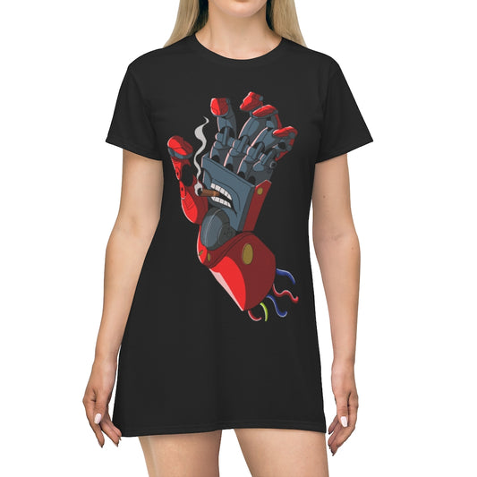 Black Metal Gear Tee Dress Gaming Fashion