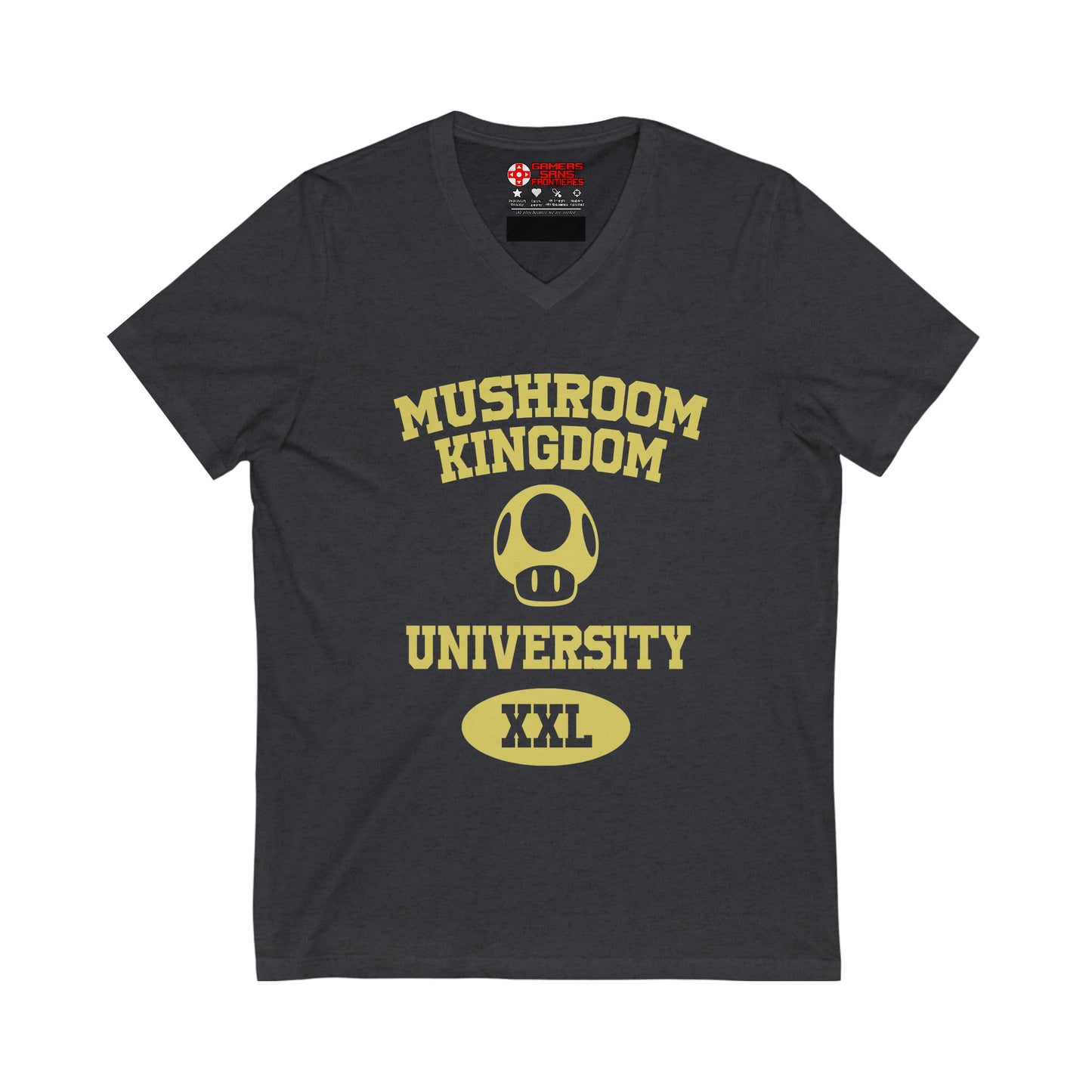 Super Mario Bros Men's V Tee - Mushroom Kingdom University