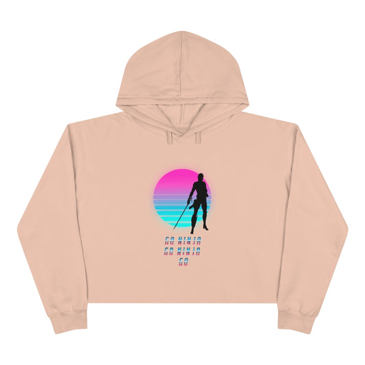 Pink Metal Gear Cropped Hoodie Gaming Fashion