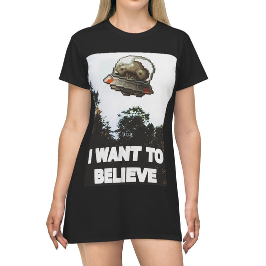 Women's Tee Dress - I Want to Believe