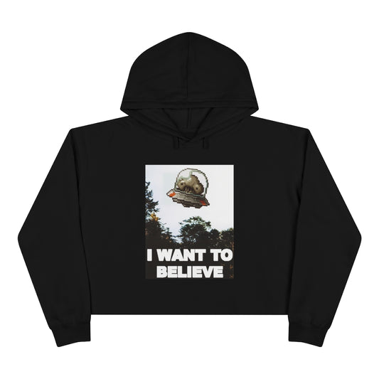 Women's Crop Hoodie - I Want to Believe