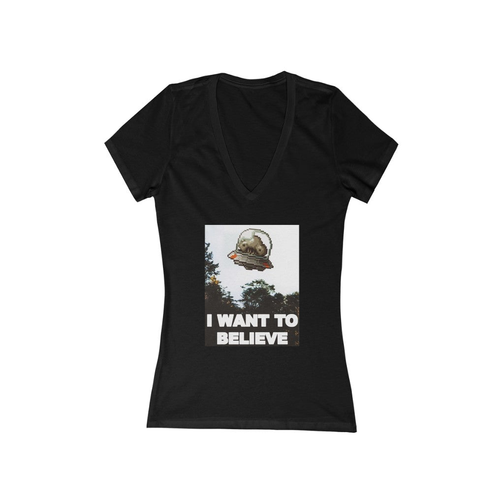 Women's V Tee - I Want to Believe