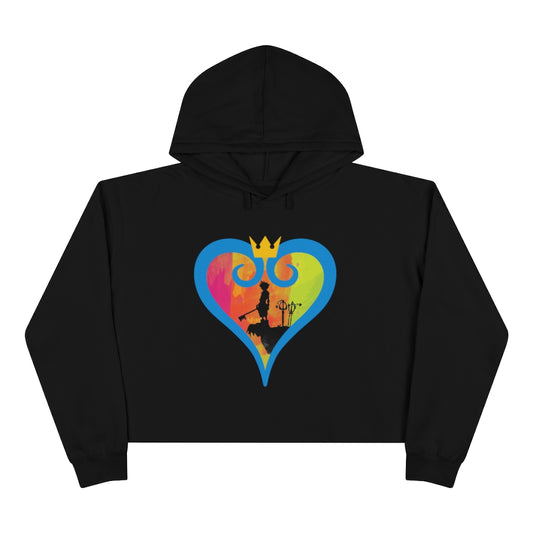 Black Kingdom Hearts Crop Hoodie Gaming Fashion