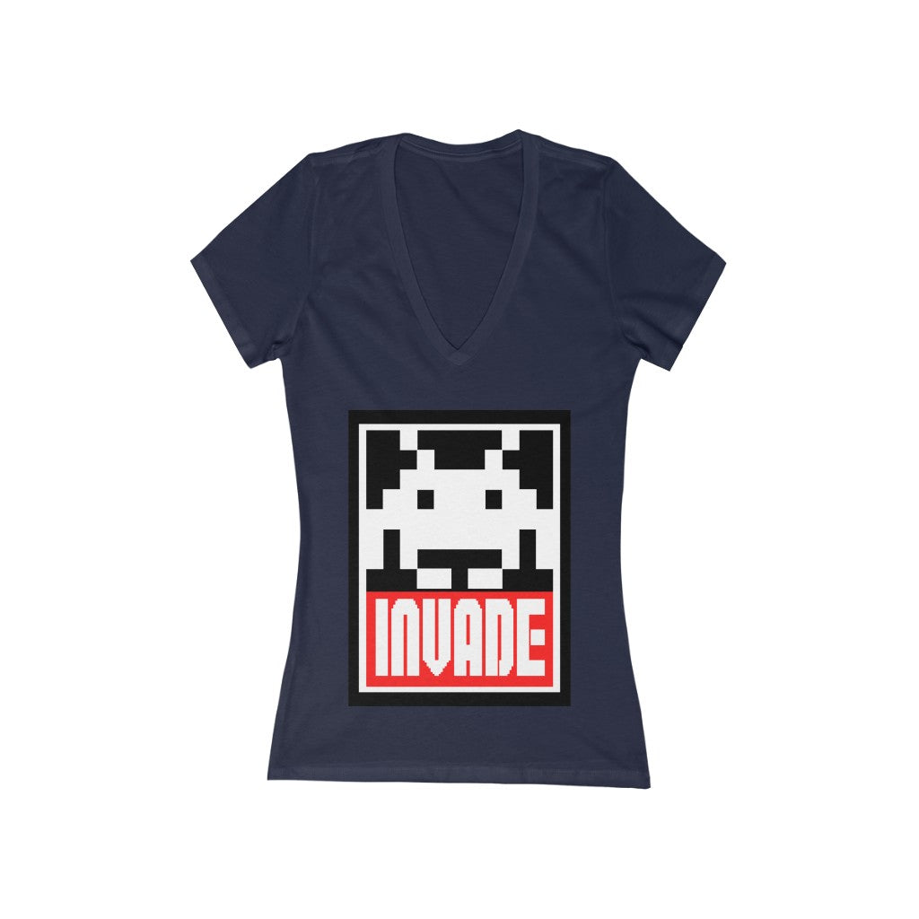 Navy Space Invaders V T Shirt Gaming Fashion